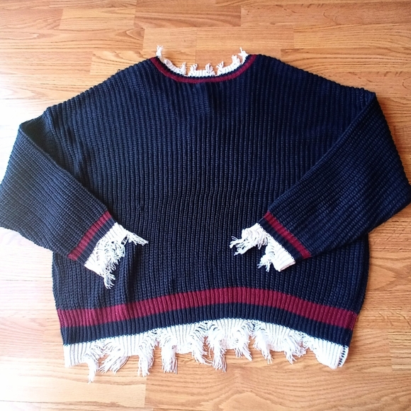 NFS. women's Plus size sweaters, navy blue, sz. 1X, 2X - Picture 7 of 7